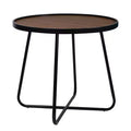 HomeRoots 24 Black Wood And Metal Round Cross Legs Coffee Table