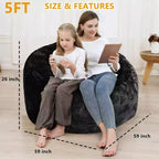 Housses de pouf uniquement, housse de canapé-pouf pour adultes pour la lecture, housse de canapé paresseux lavable et douce sans remplissage