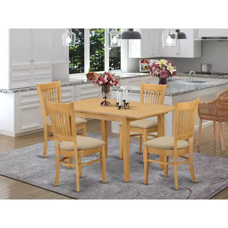 HomeStock Belmont Dining Room Set - Small Dining Table And Dinette Chairs