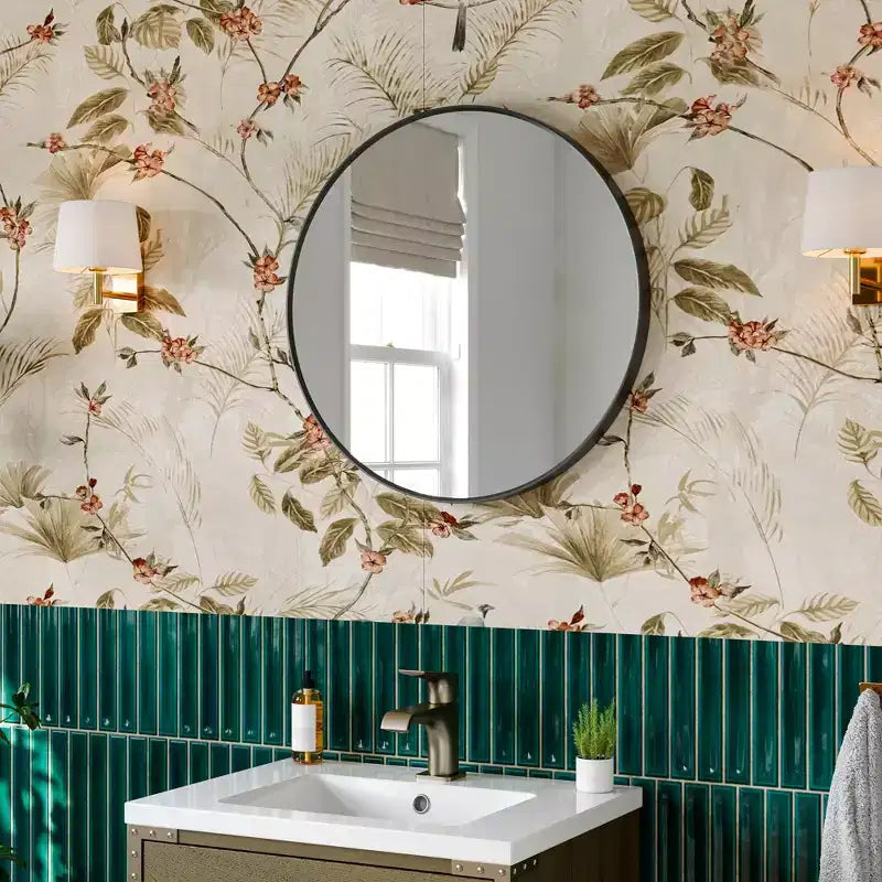 Matte Round Rectangle Bathroom Vanity Mirror, Over-Sink Wall Mirror with HD Tempered Glass and Rust-Resistant Aluminum Frame