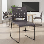 Flash Furniture 881 lb. Capacity Sled Base Stack Chair with Carry Handle and Air-Vent Back